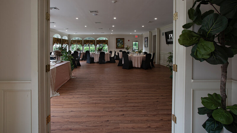 View of banquet room from outside hallway
